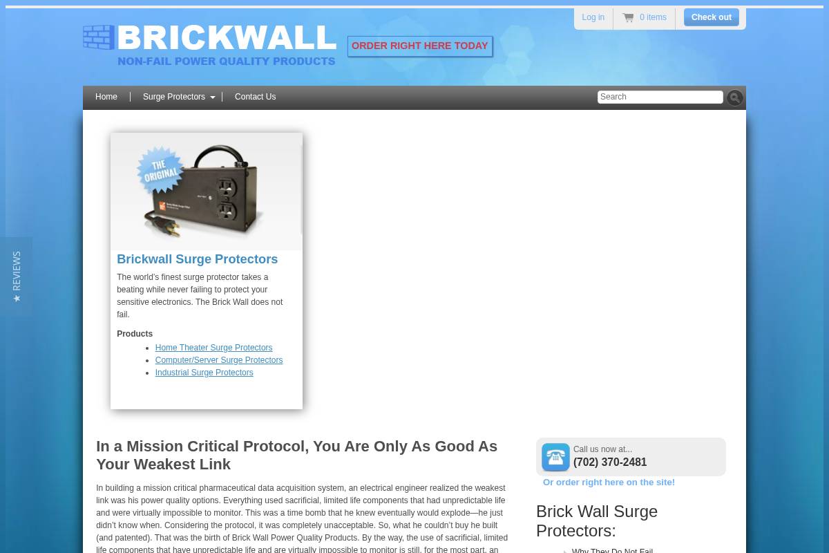 brickwall.com homepage screenshot
