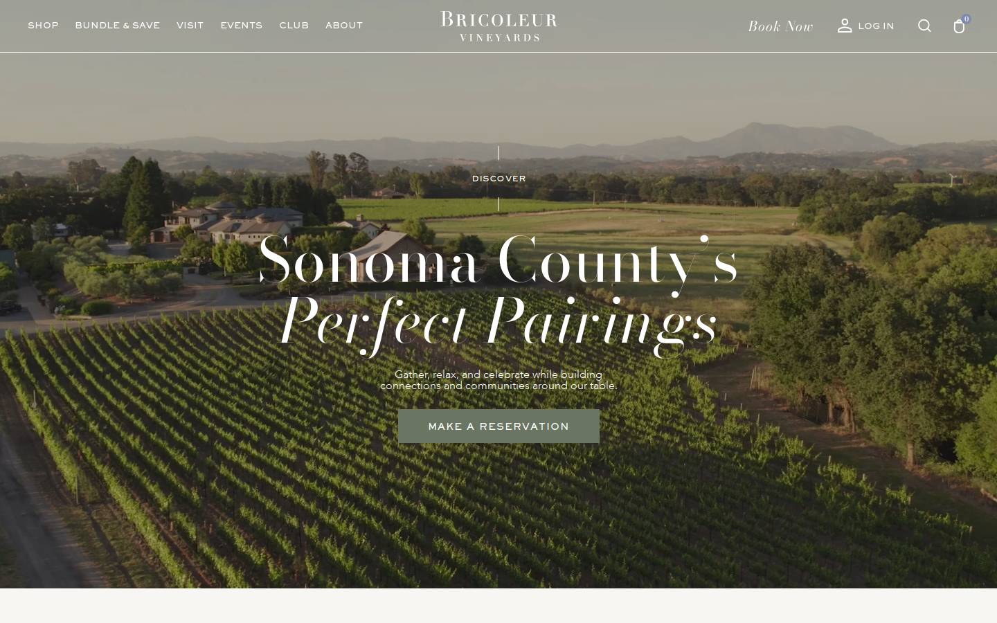 bricoleurvineyards.com homepage screenshot