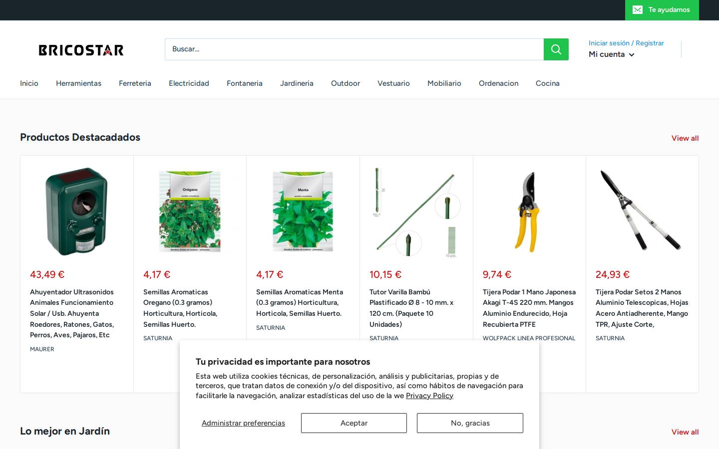 bricostar.es homepage screenshot