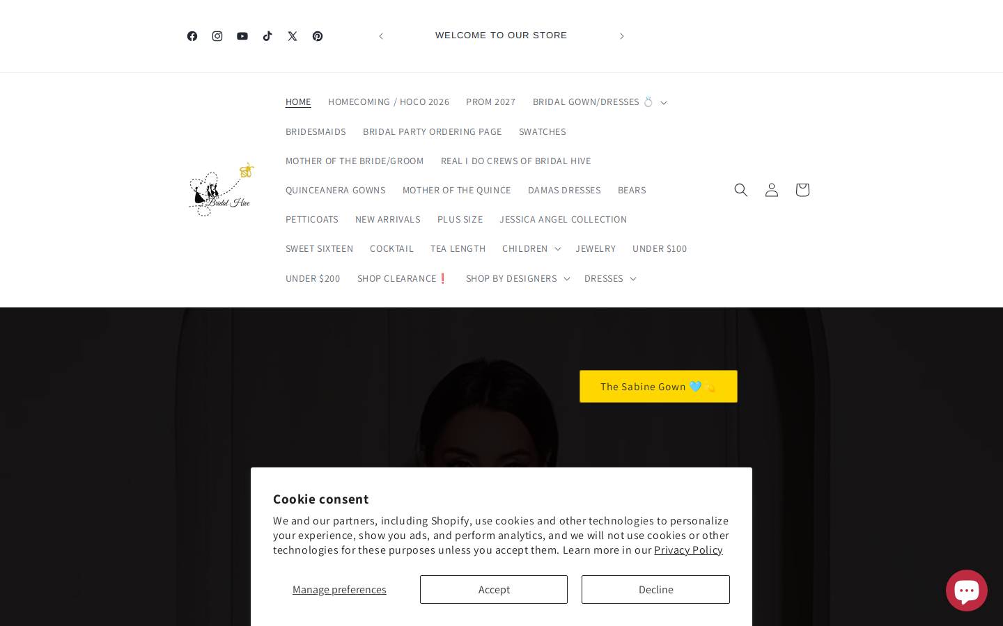 bridalhive.com homepage screenshot
