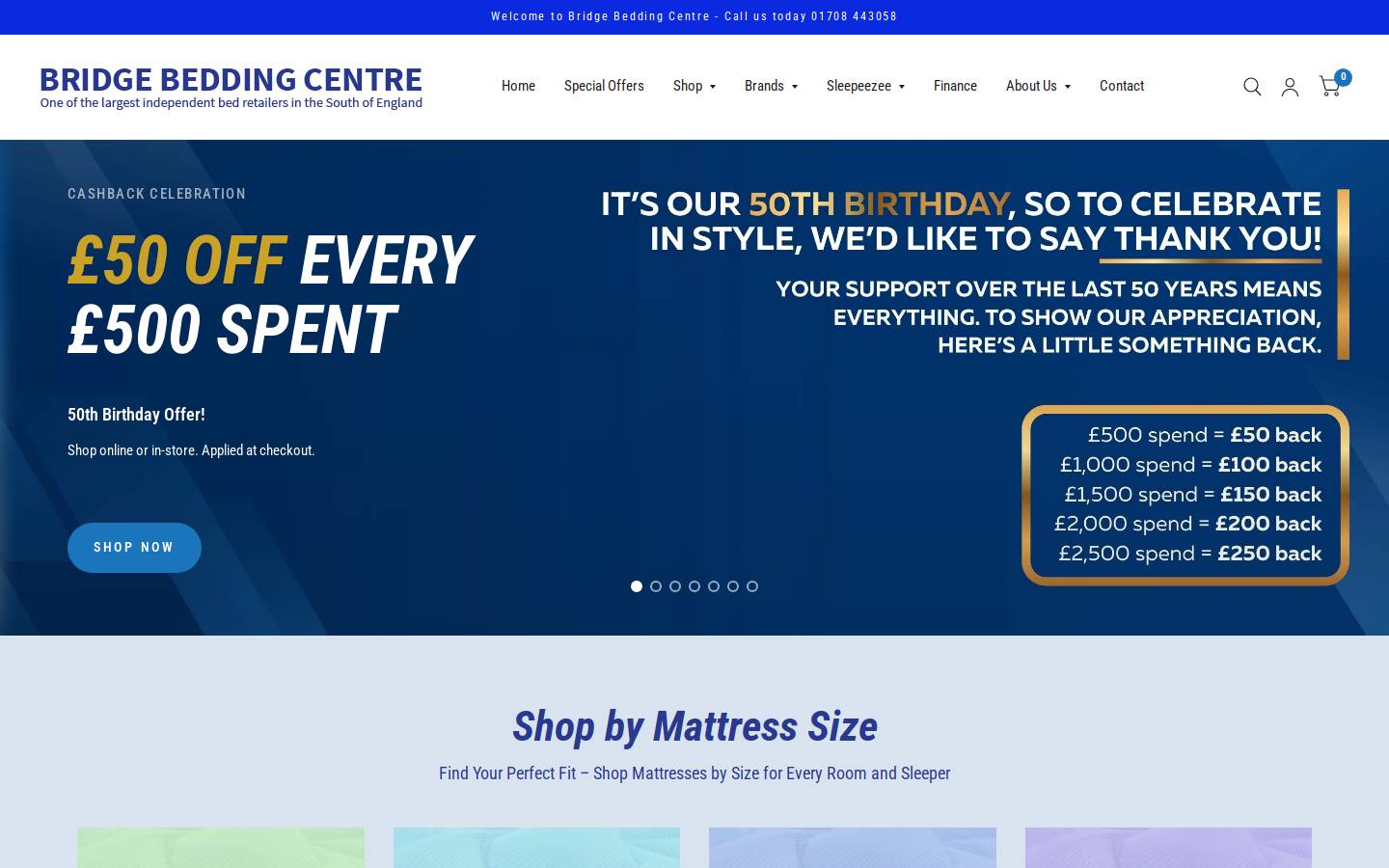 Bridge Bedding homepage screenshot