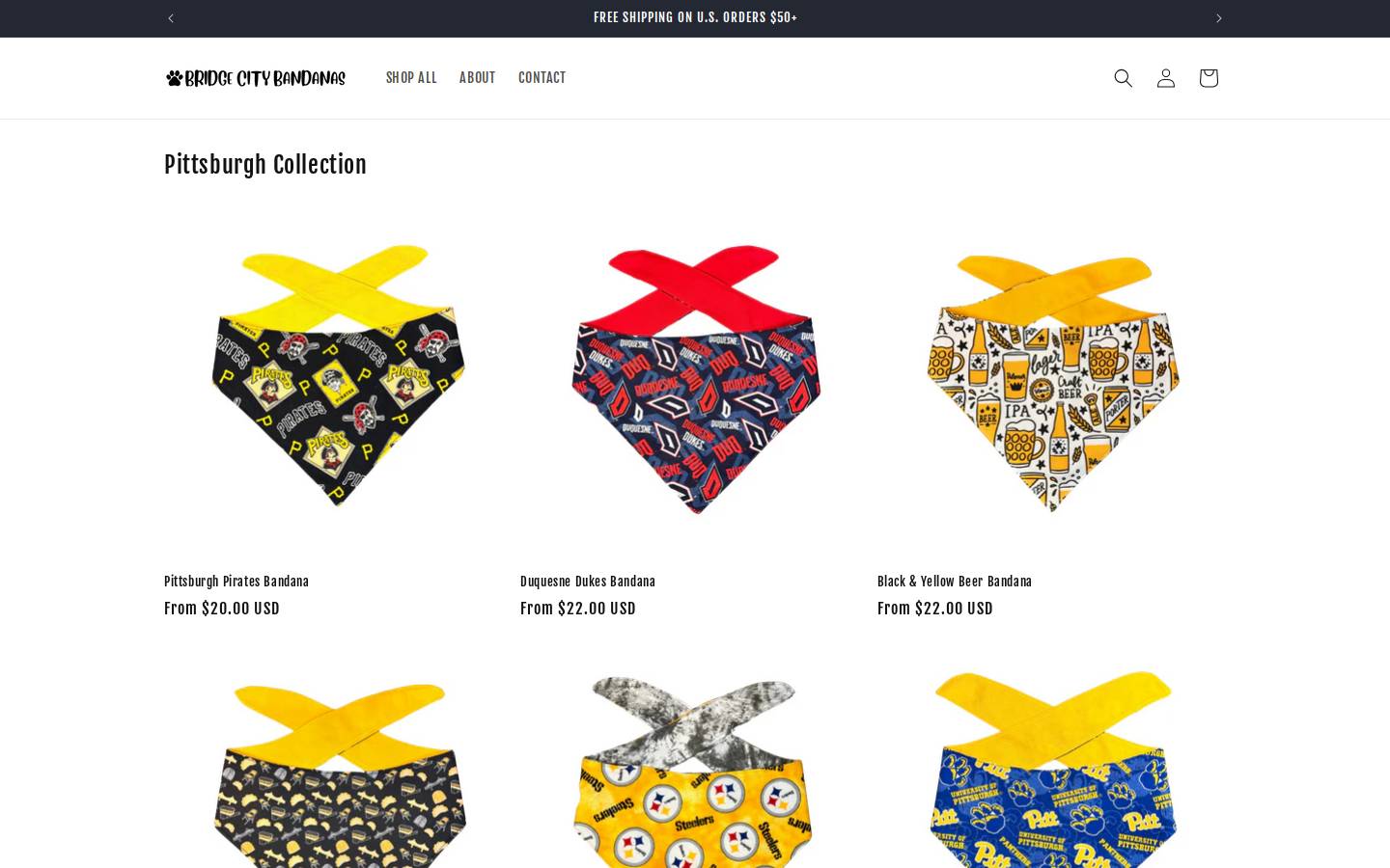bridgecitybandanas.com homepage screenshot