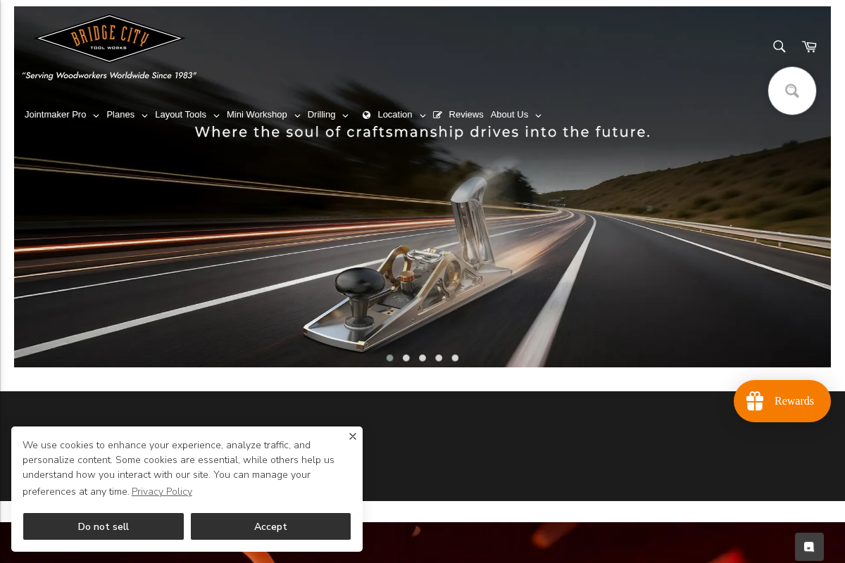 Bridge City Tool Works homepage screenshot