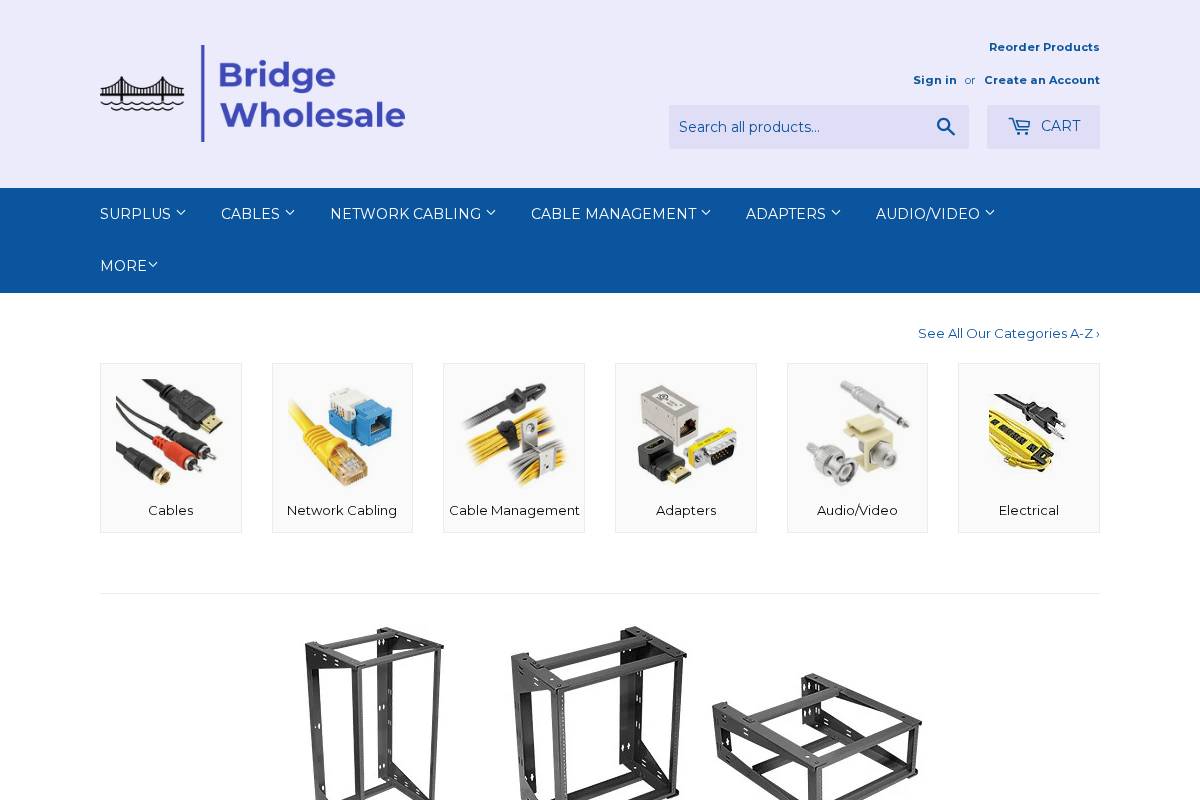 bridgewholesale.com homepage screenshot