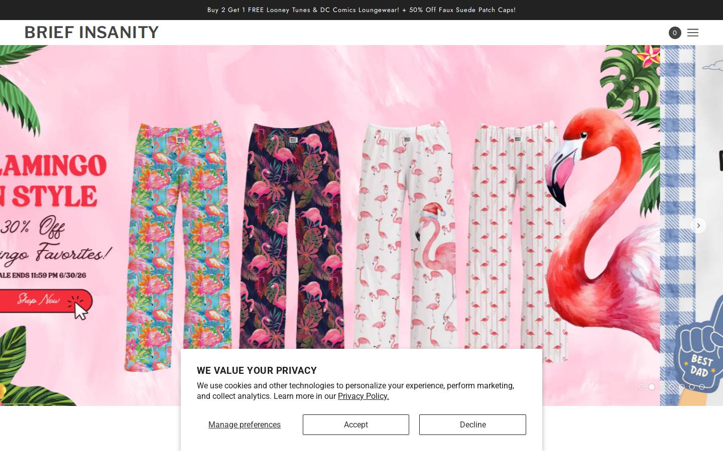brief-insanity.com homepage screenshot