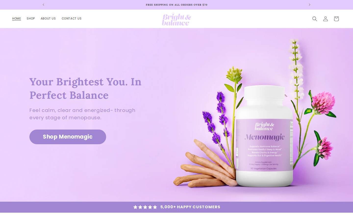 brightandbalance.com homepage screenshot