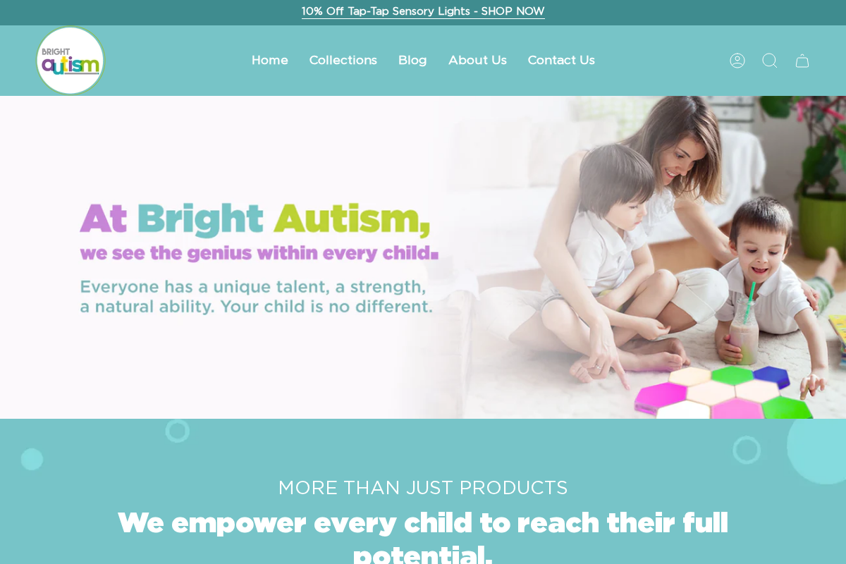 BrightAutism homepage screenshot