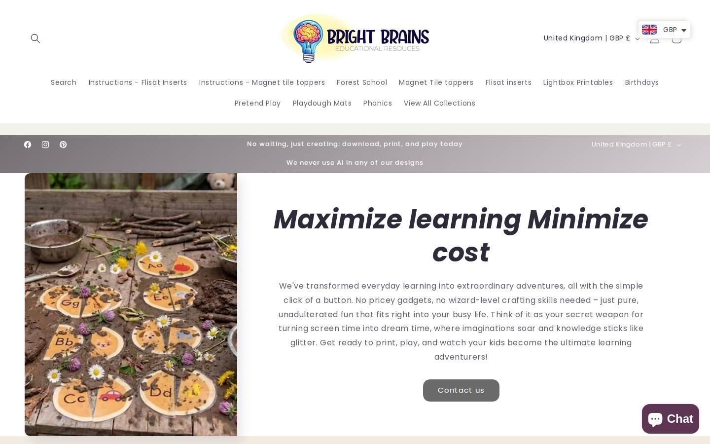 brightbrainsuk.com homepage screenshot