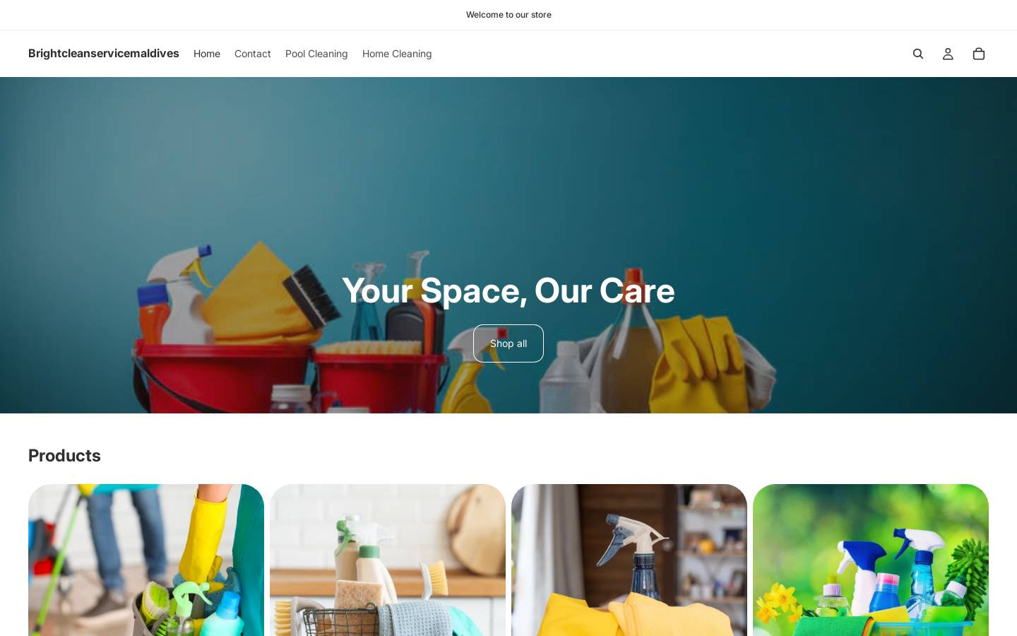 brightcleanservicemaldives.com homepage screenshot