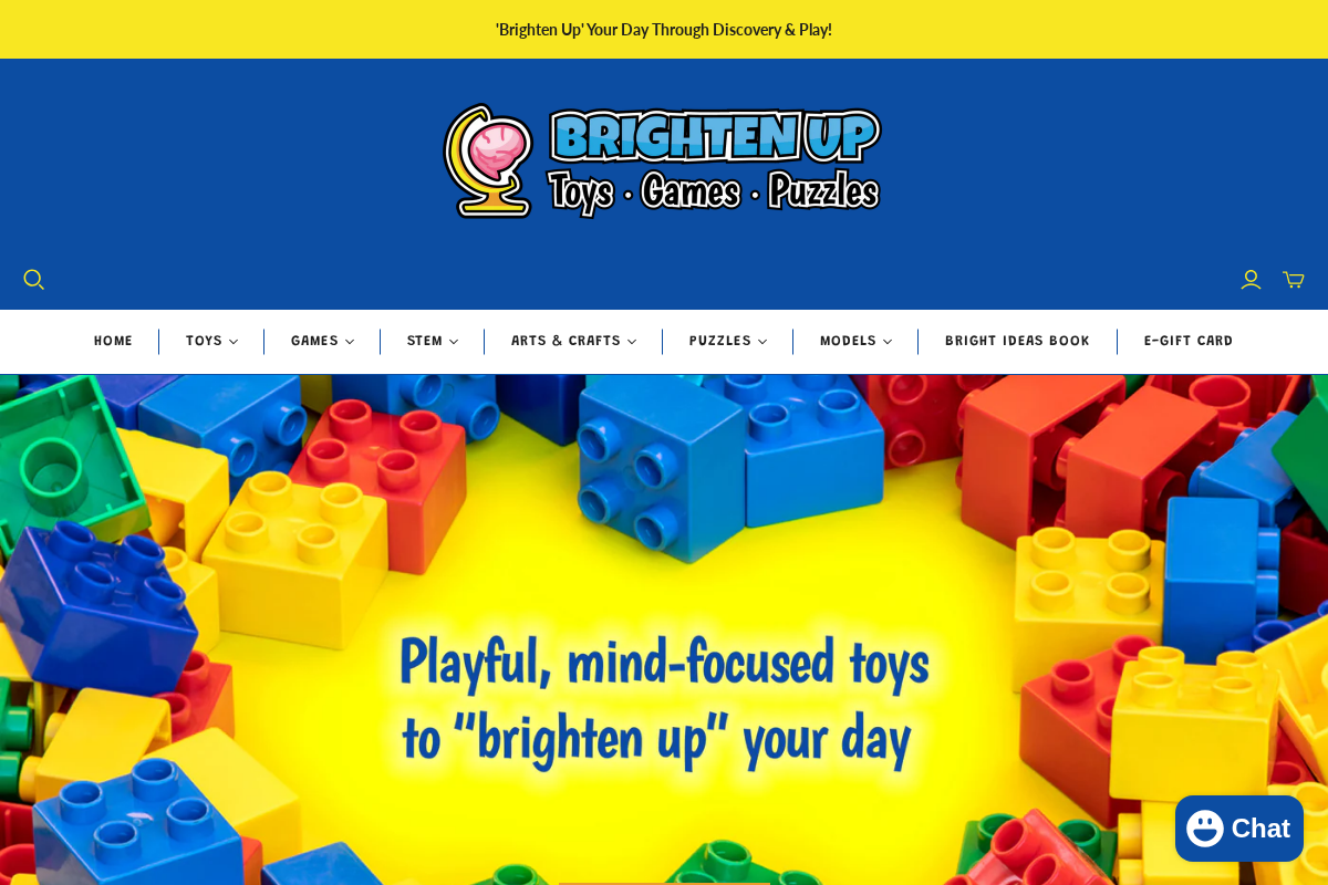 Brighten Up Toys & Games homepage screenshot