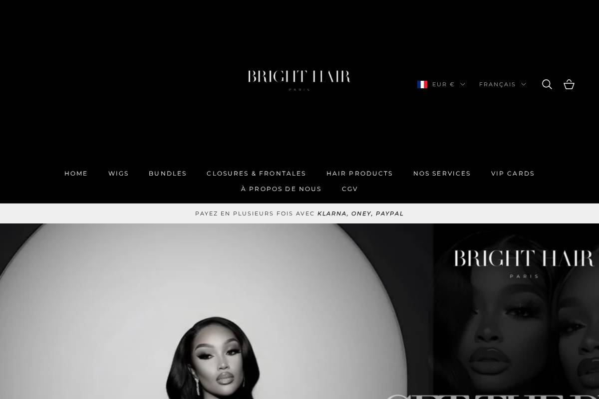 brighthairparis.com homepage screenshot