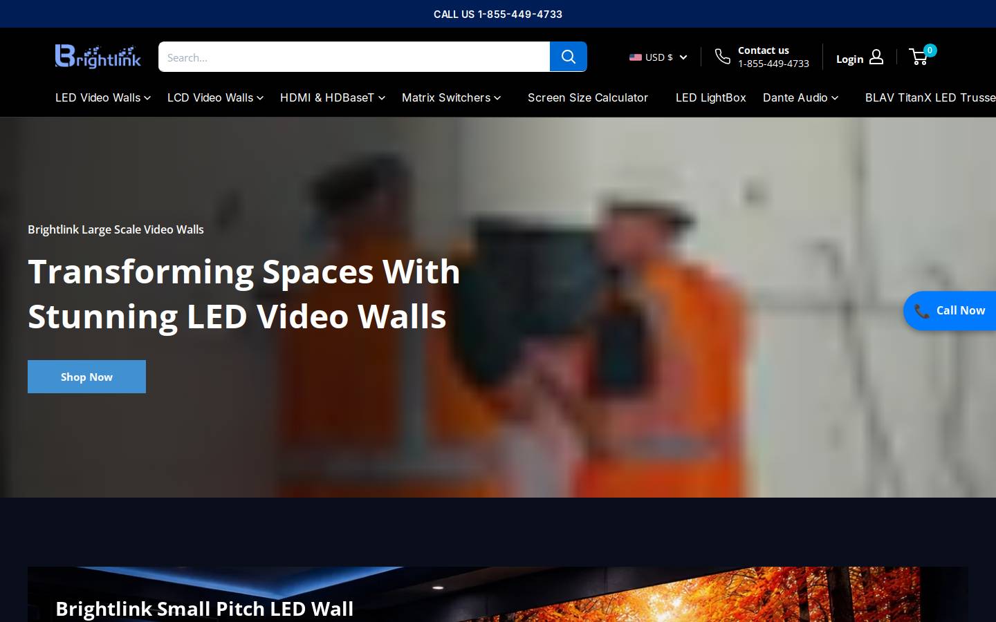 brightlinkav.com homepage screenshot