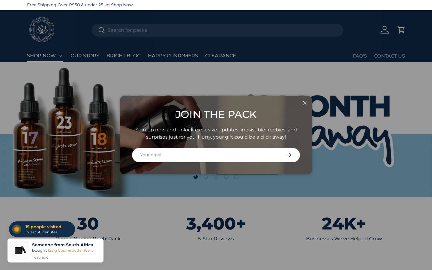 brightpack.co.za homepage screenshot