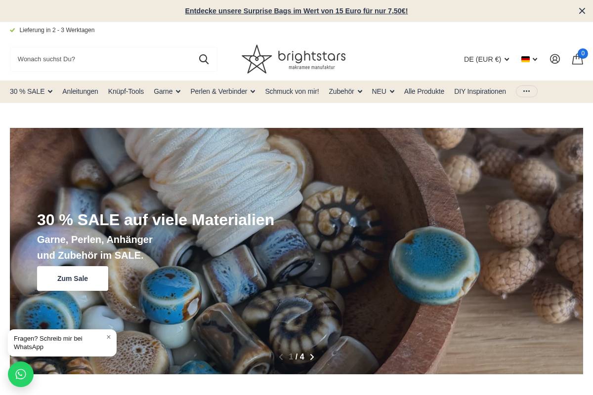 brightstarsdesign.de homepage screenshot