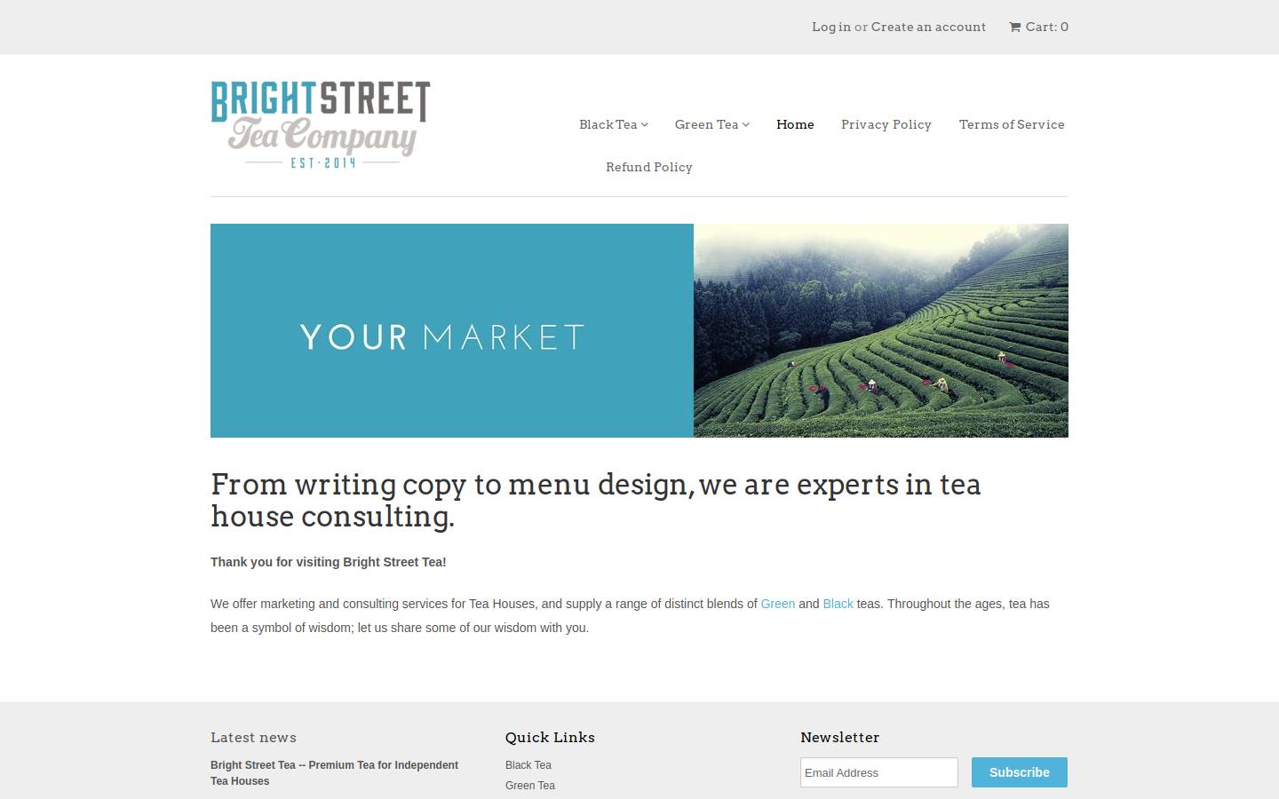 brightstreettea.com homepage screenshot