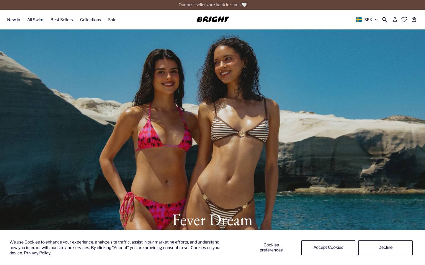 Bright Swimwear homepage screenshot