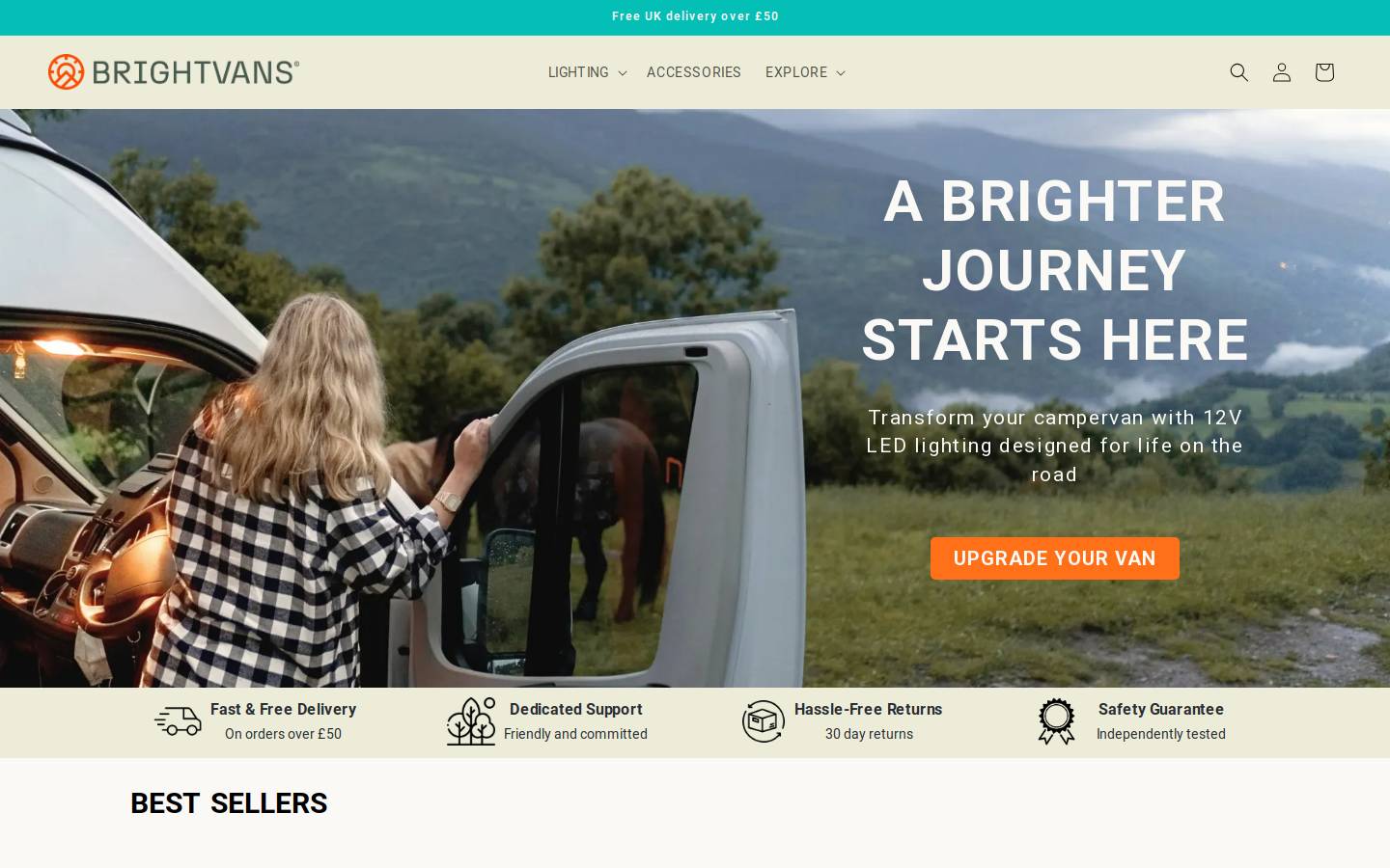 BrightVans homepage screenshot