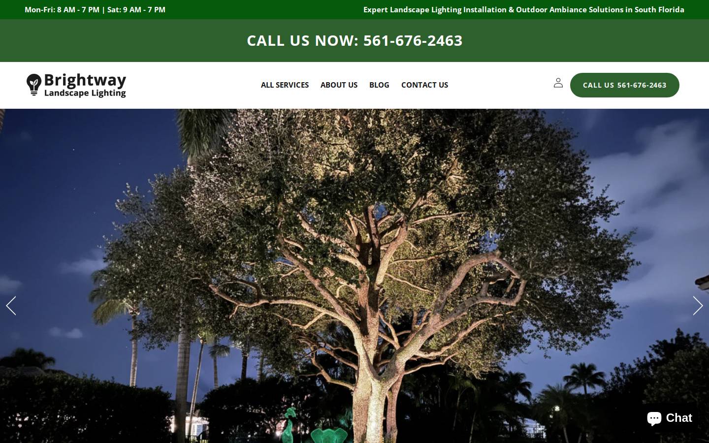 brightwaylandscapelighting.com homepage screenshot