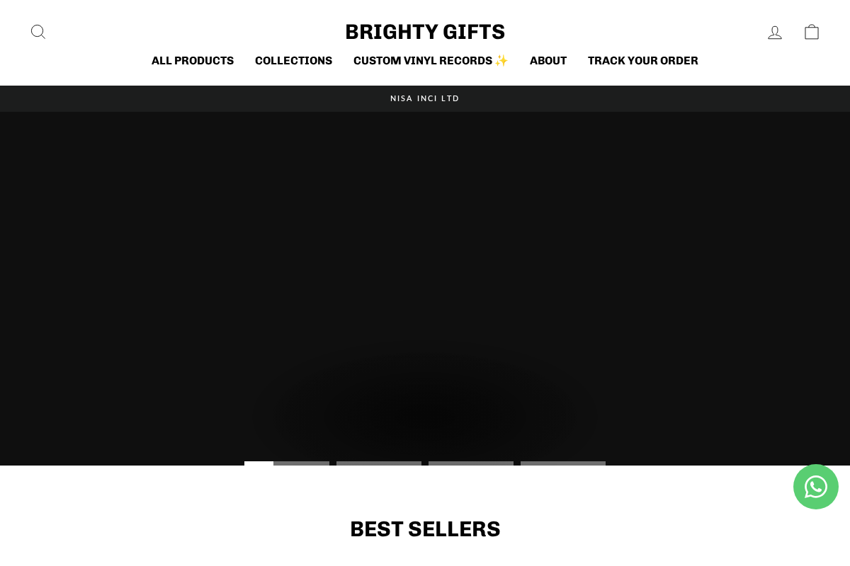 brightygifts.com homepage screenshot