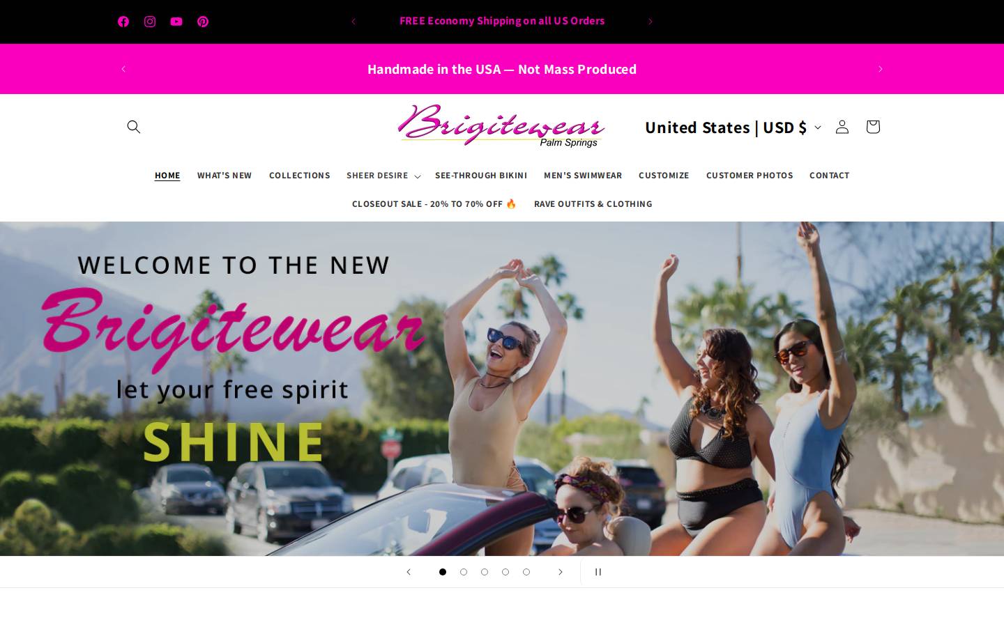 Brigitewear homepage screenshot