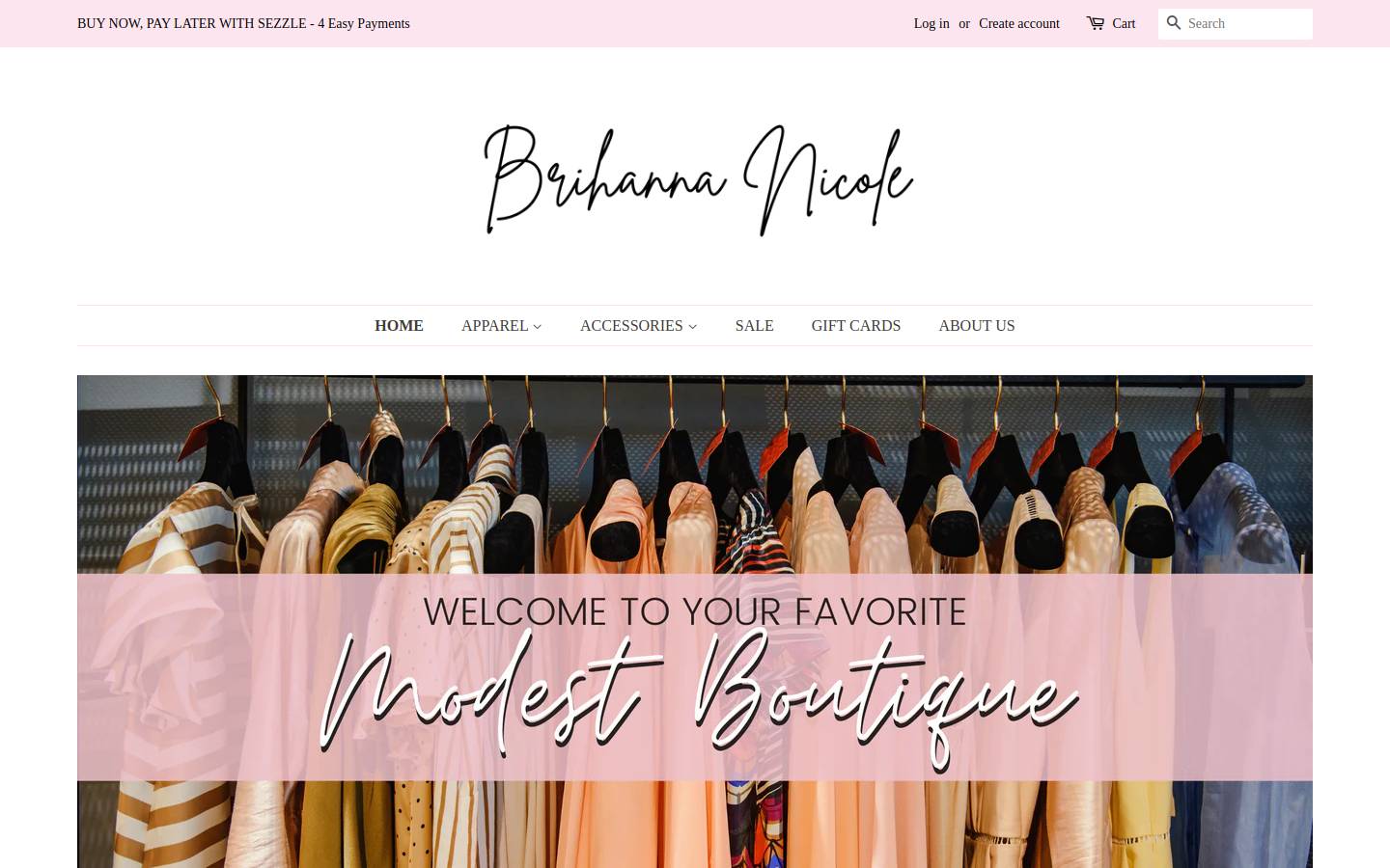 brihannanicole.com homepage screenshot