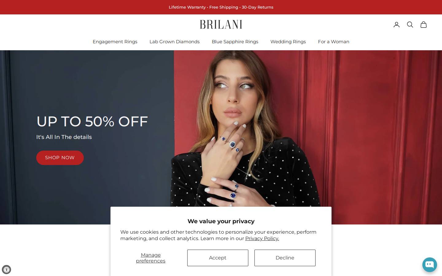 Brilani homepage screenshot