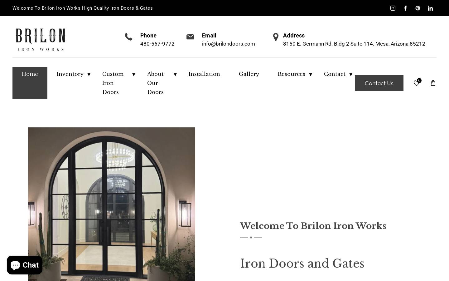 brilondoors.com homepage screenshot