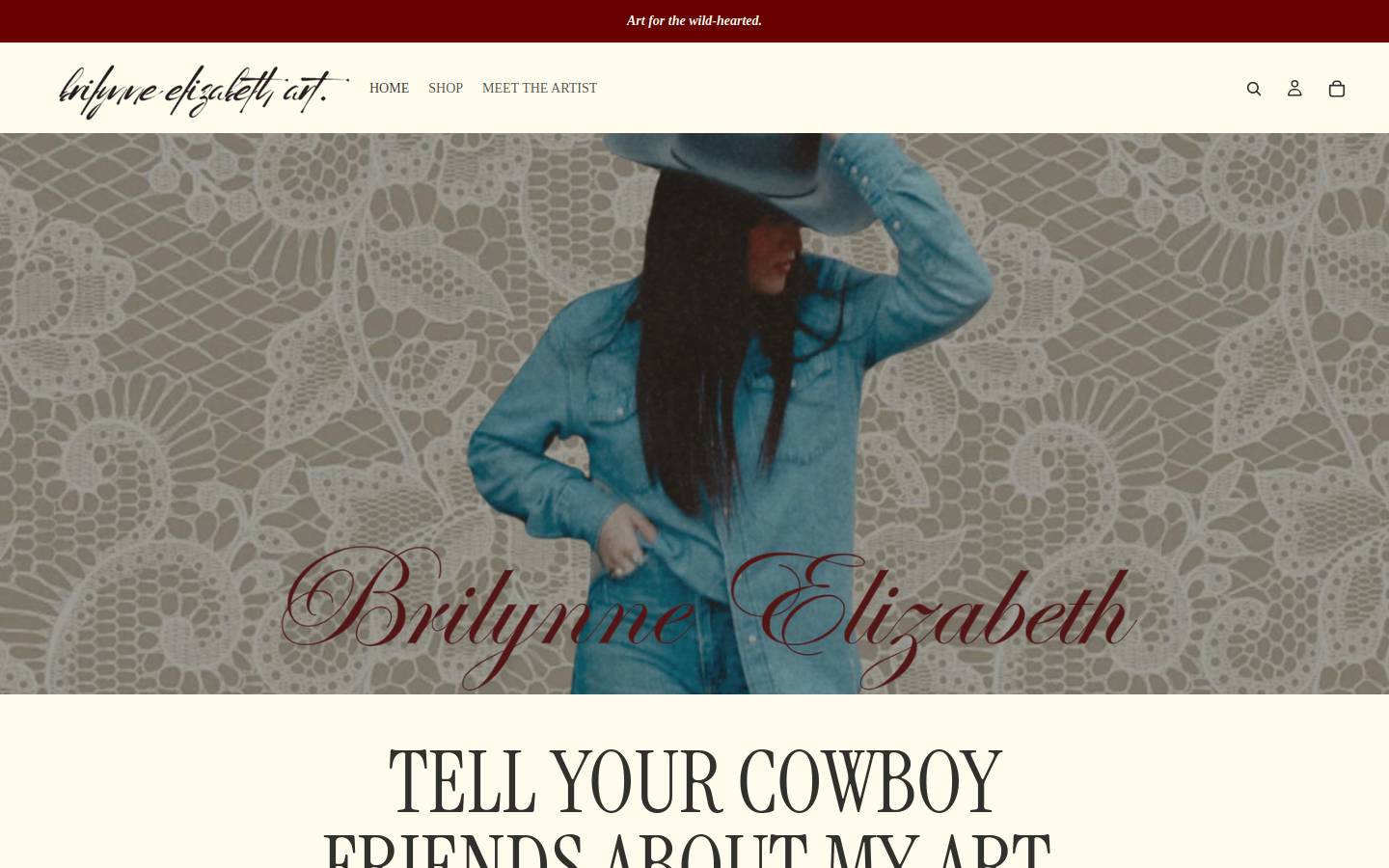 brilynneelizabethart.com homepage screenshot
