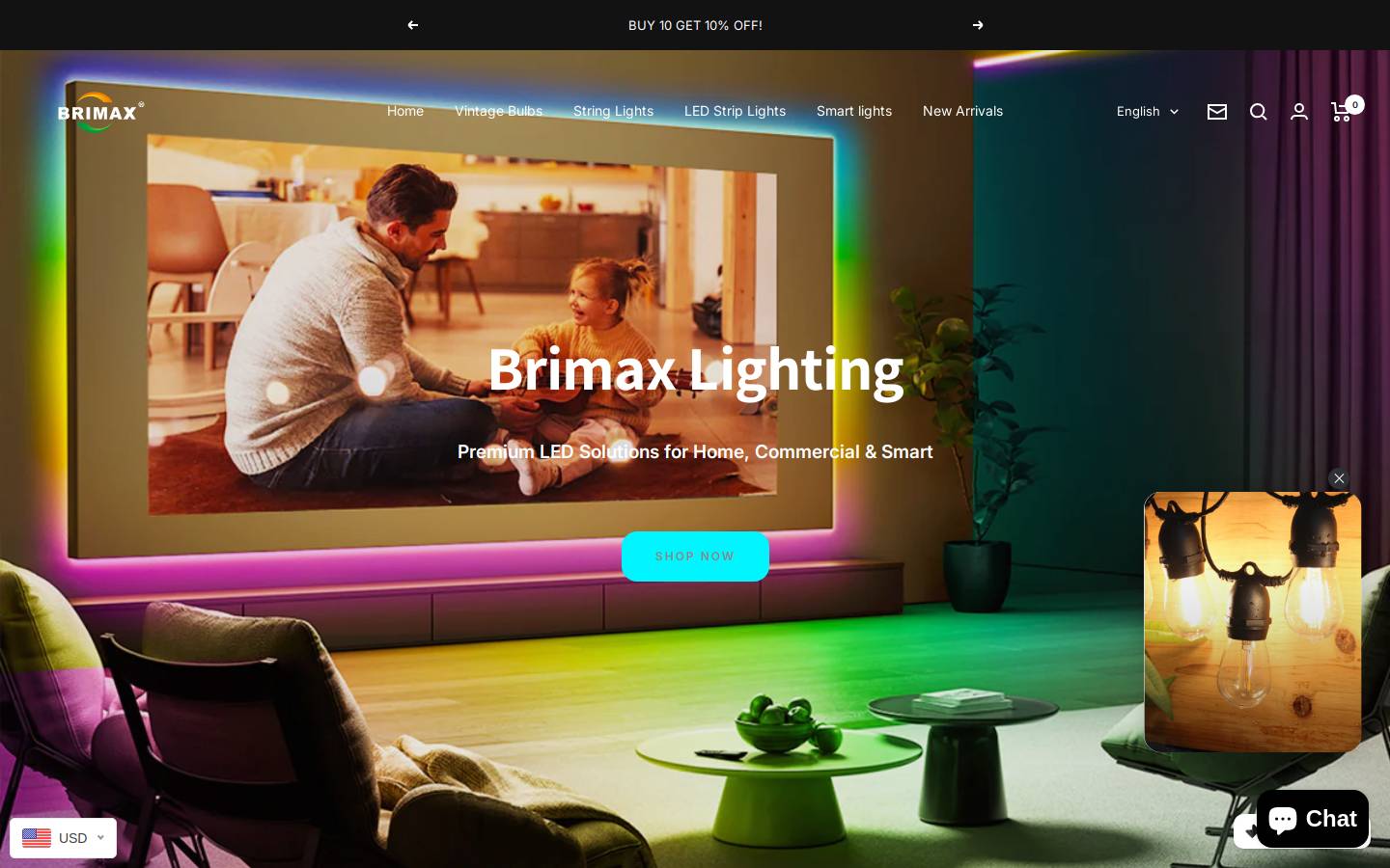 brimaxlighting.com homepage screenshot