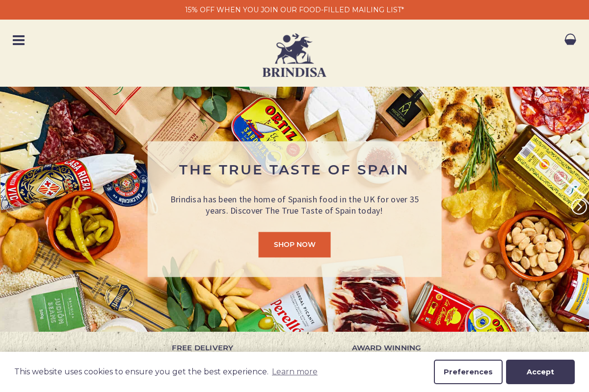 Brindisa homepage screenshot