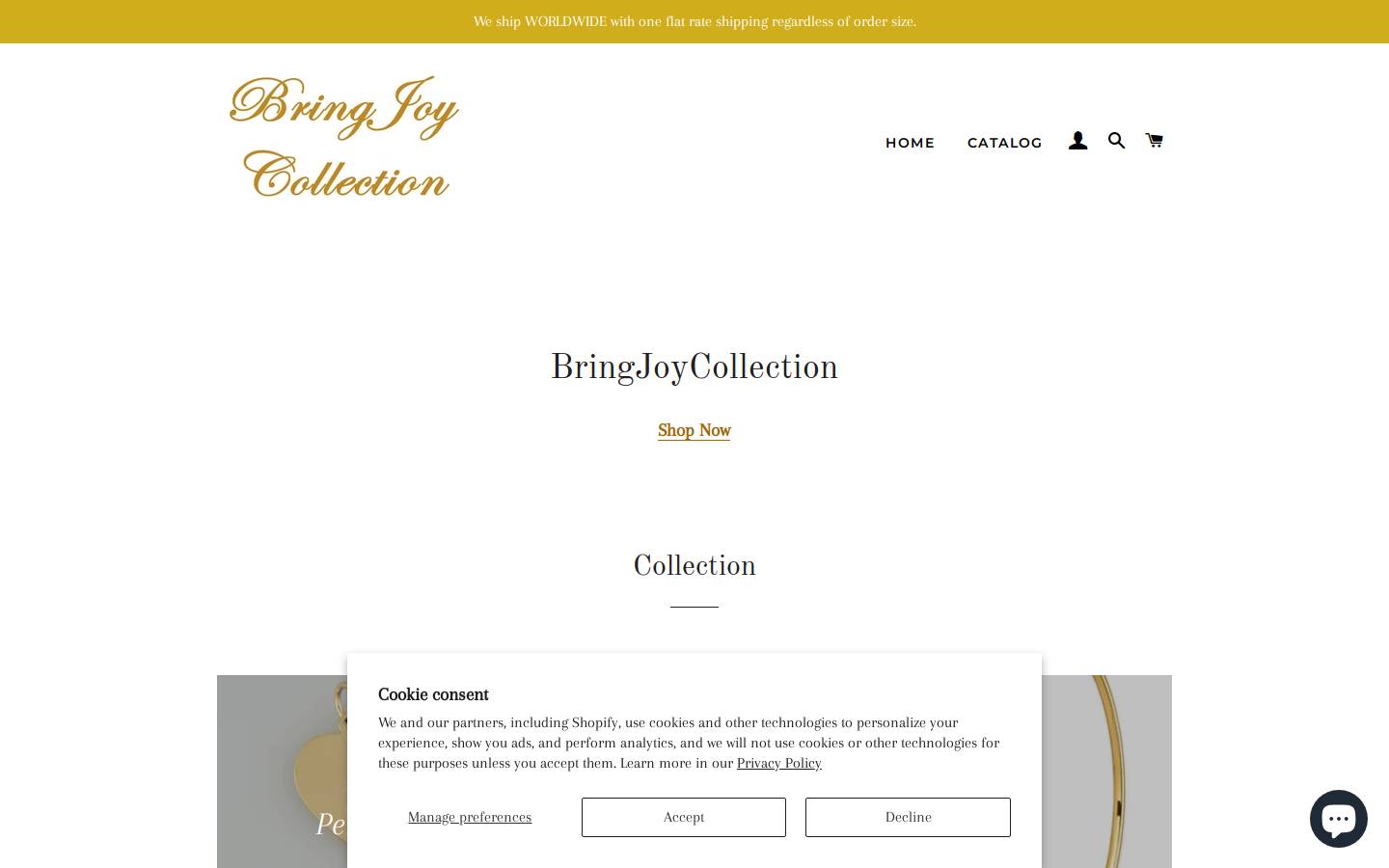 bringjoycollection.com homepage screenshot