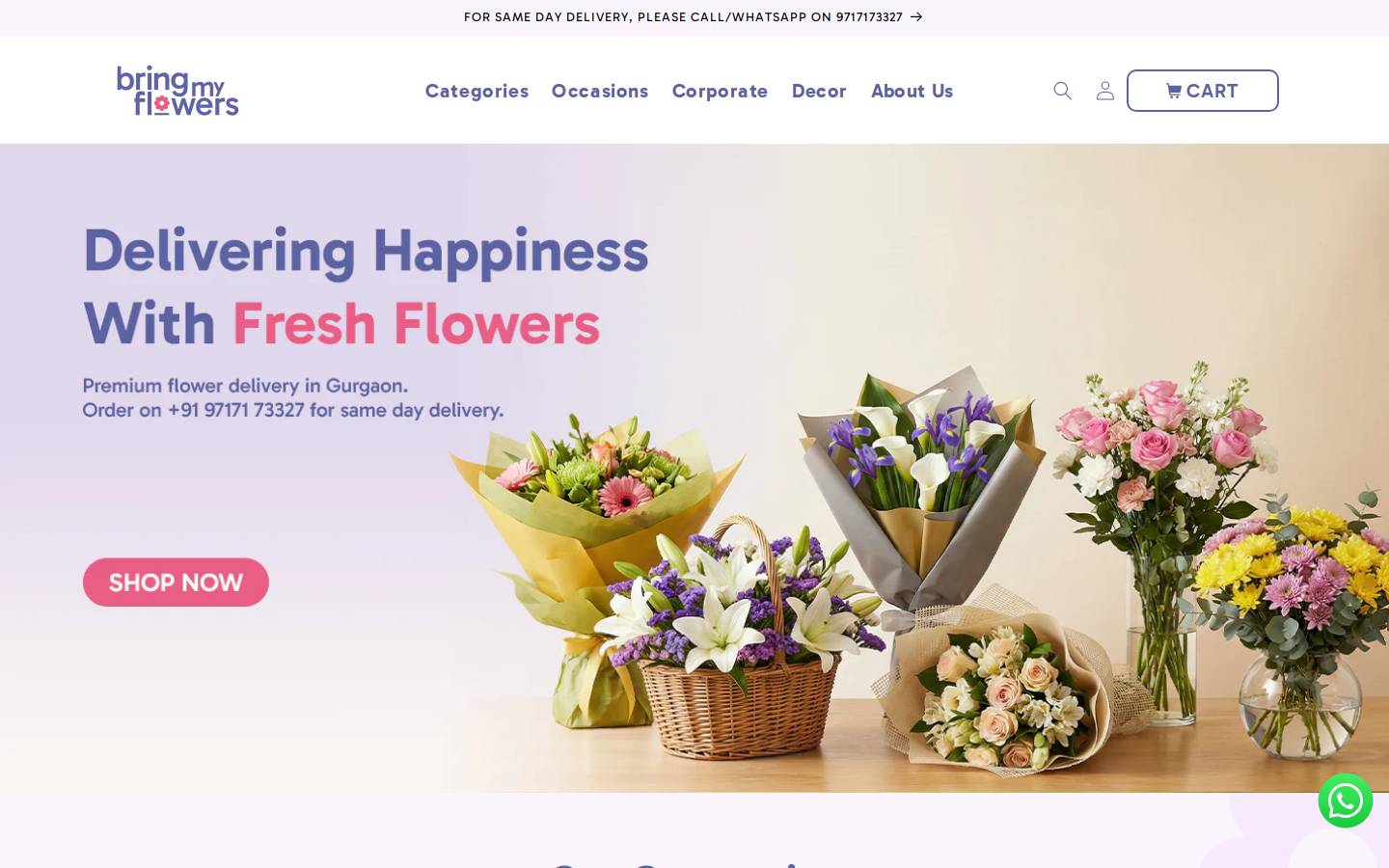 bringmyflowers.com homepage screenshot