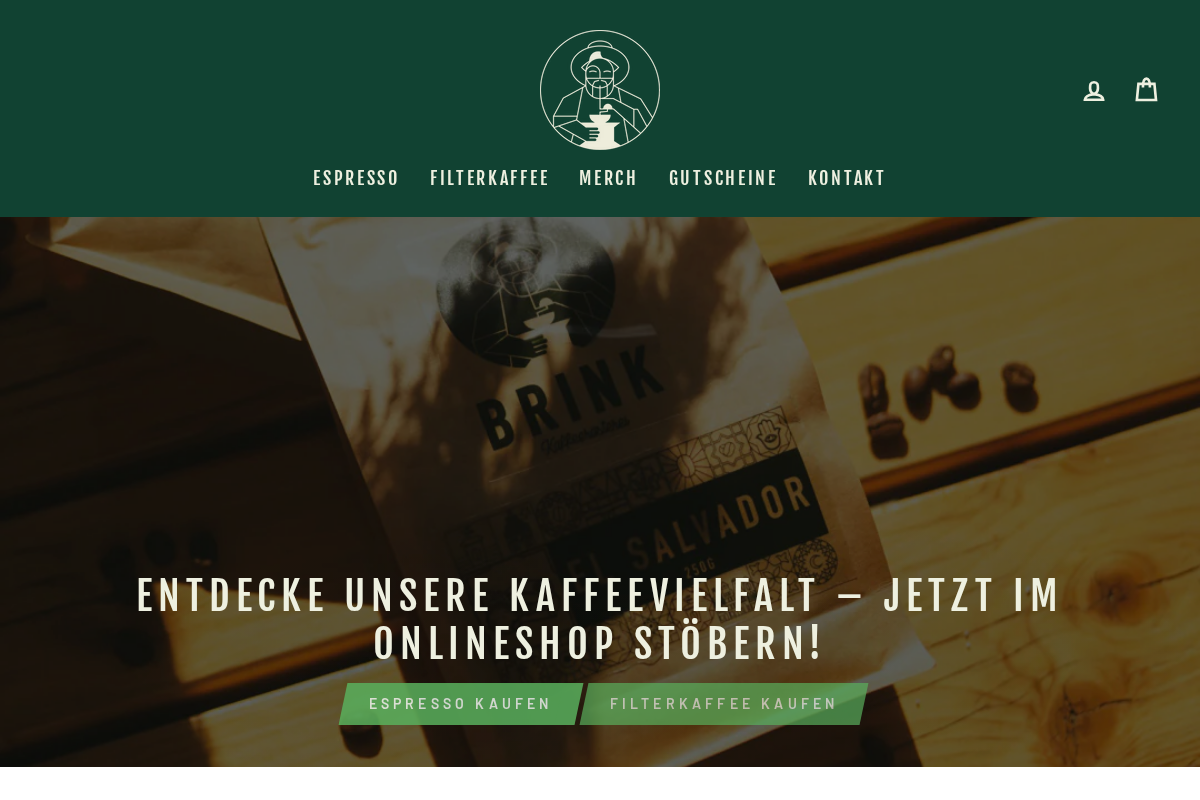 brink-kaffeeroesterei.de homepage screenshot