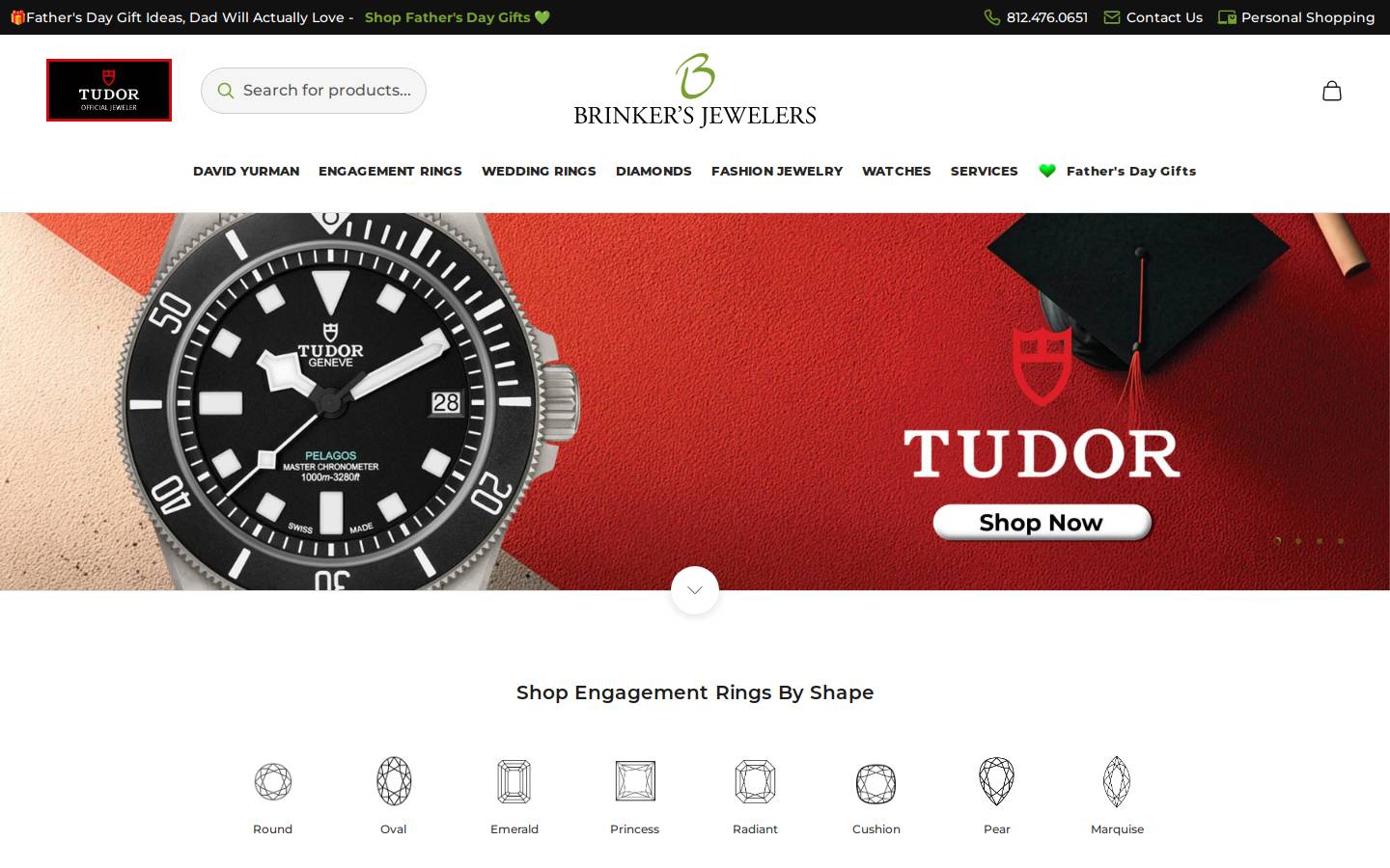 Brinker's Jewelers homepage screenshot