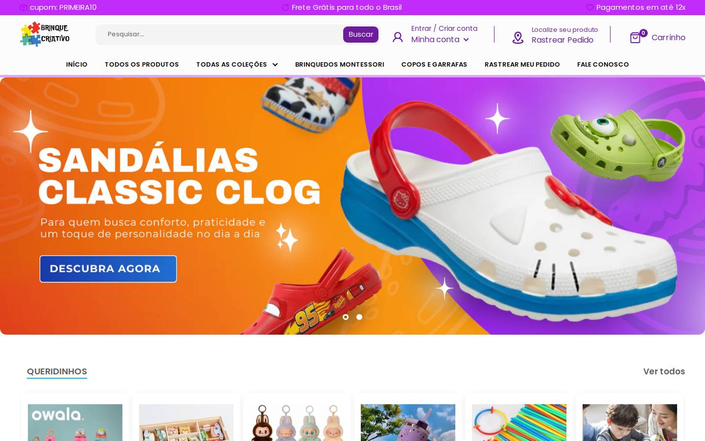 brinquecriativo.com homepage screenshot