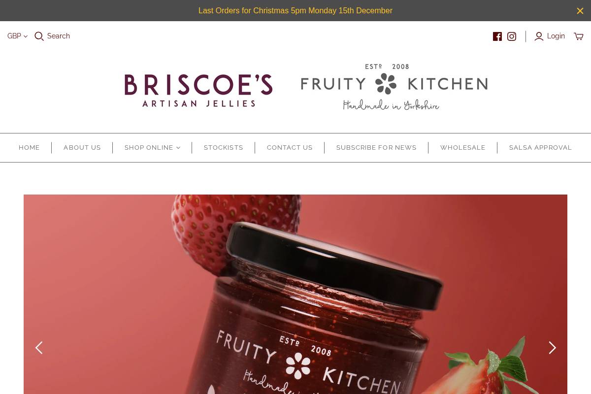 briscoesjellies.co.uk homepage screenshot
