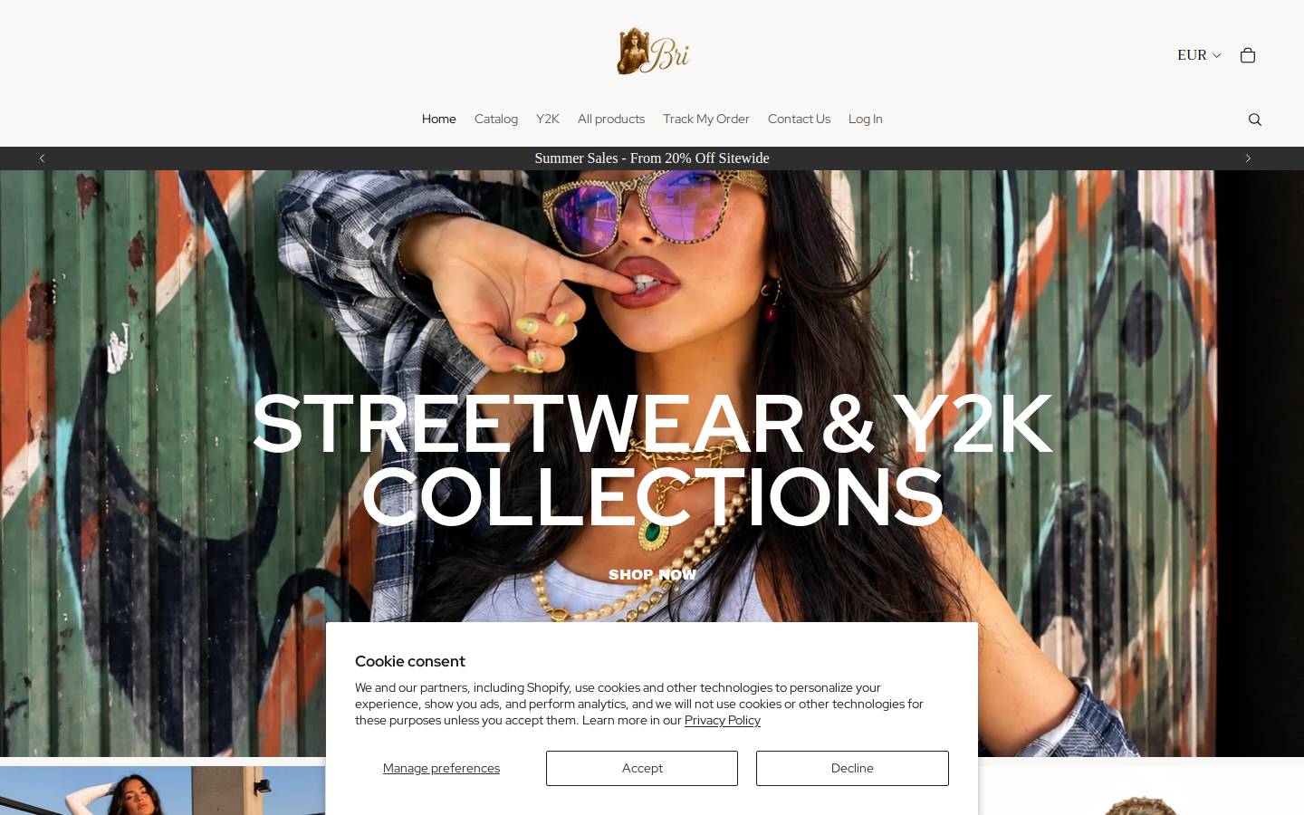 Briscollection homepage screenshot