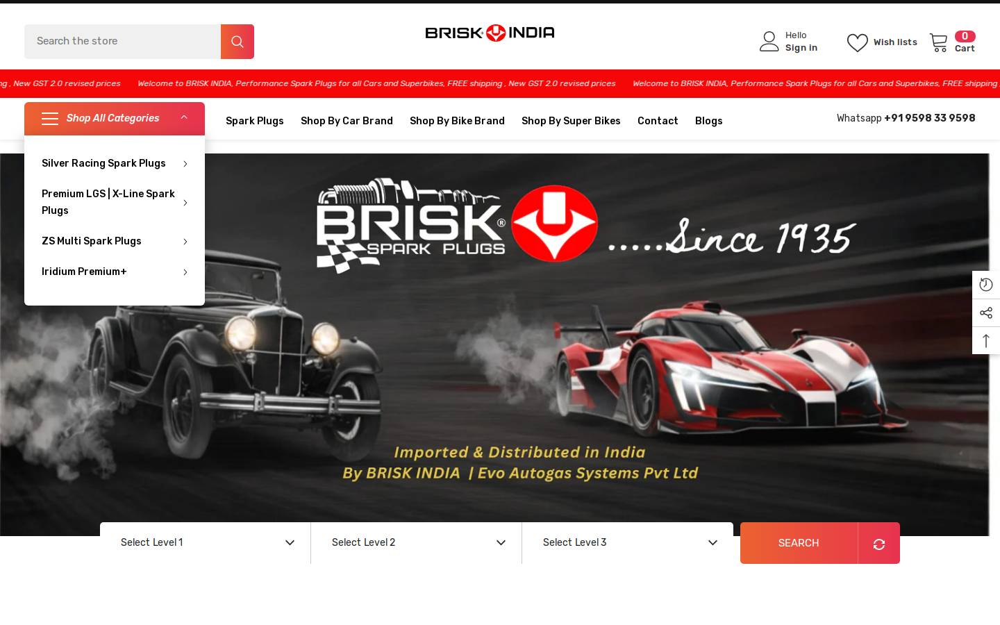 brisksparkplug.com homepage screenshot