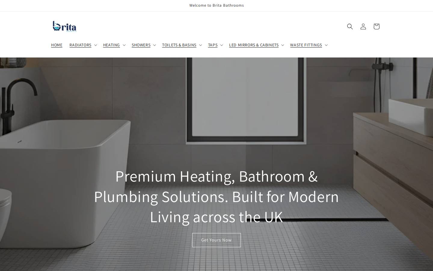 britabathrooms.com homepage screenshot