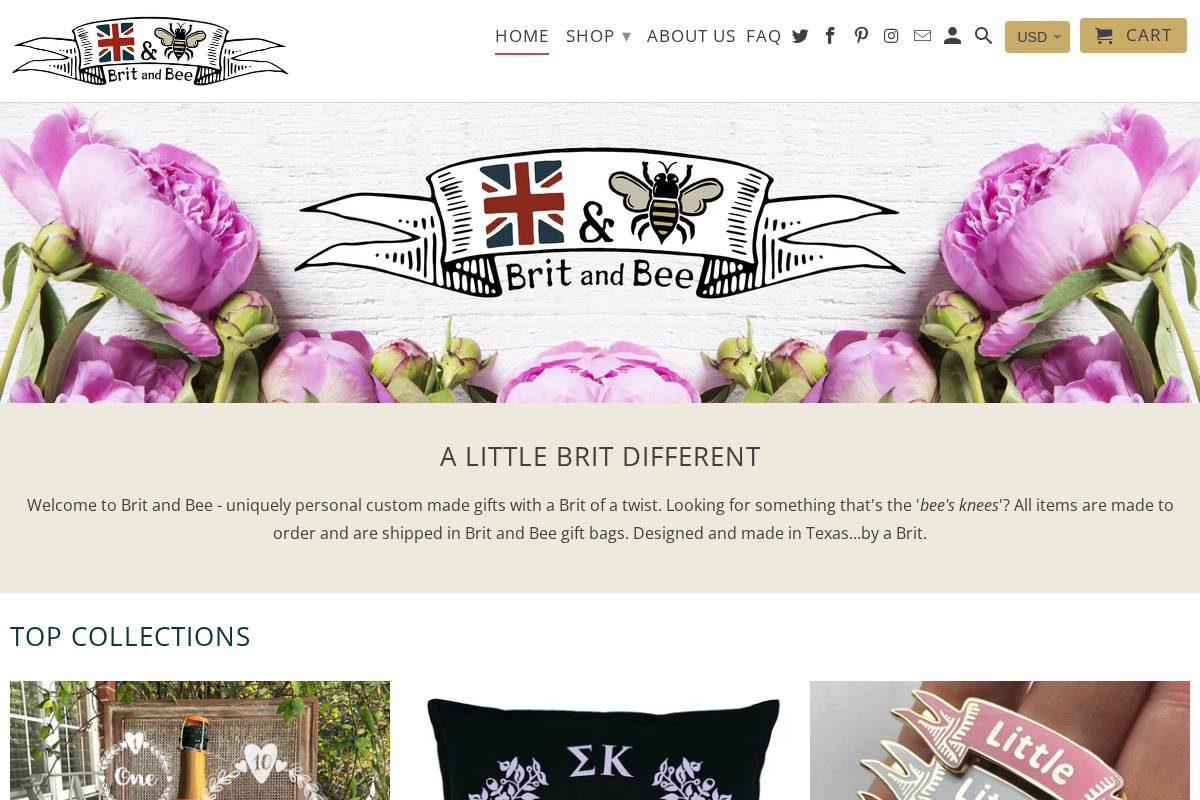 britandbee.com homepage screenshot
