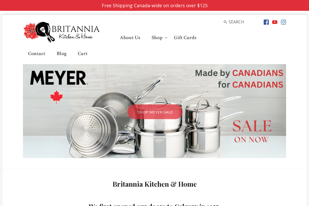 Britannia Kitchen & Home homepage screenshot