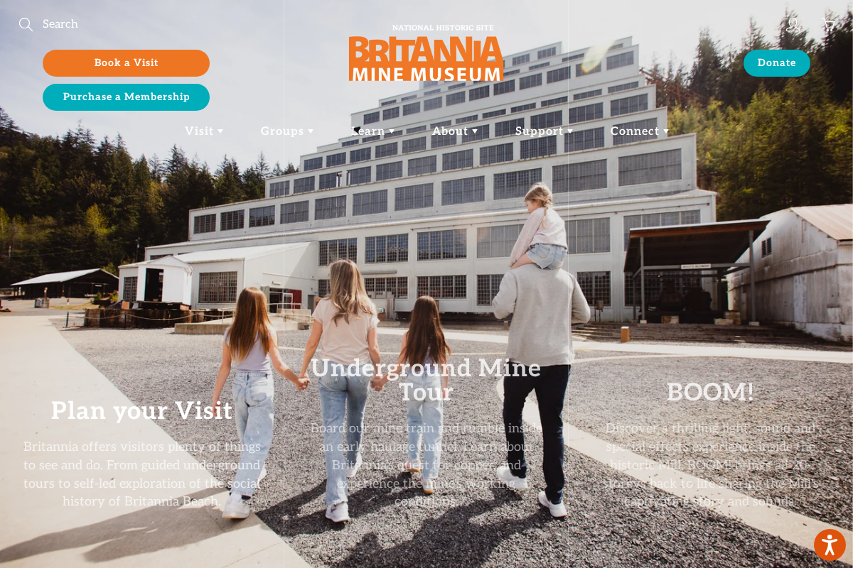 britanniaminemuseum.ca homepage screenshot