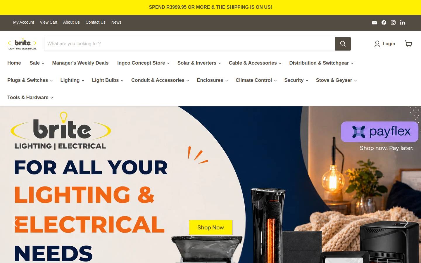 britelighting.co.za homepage screenshot