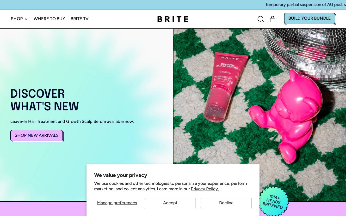 Briteorganix homepage screenshot
