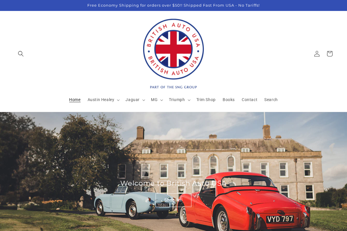 britishautousa.com homepage screenshot