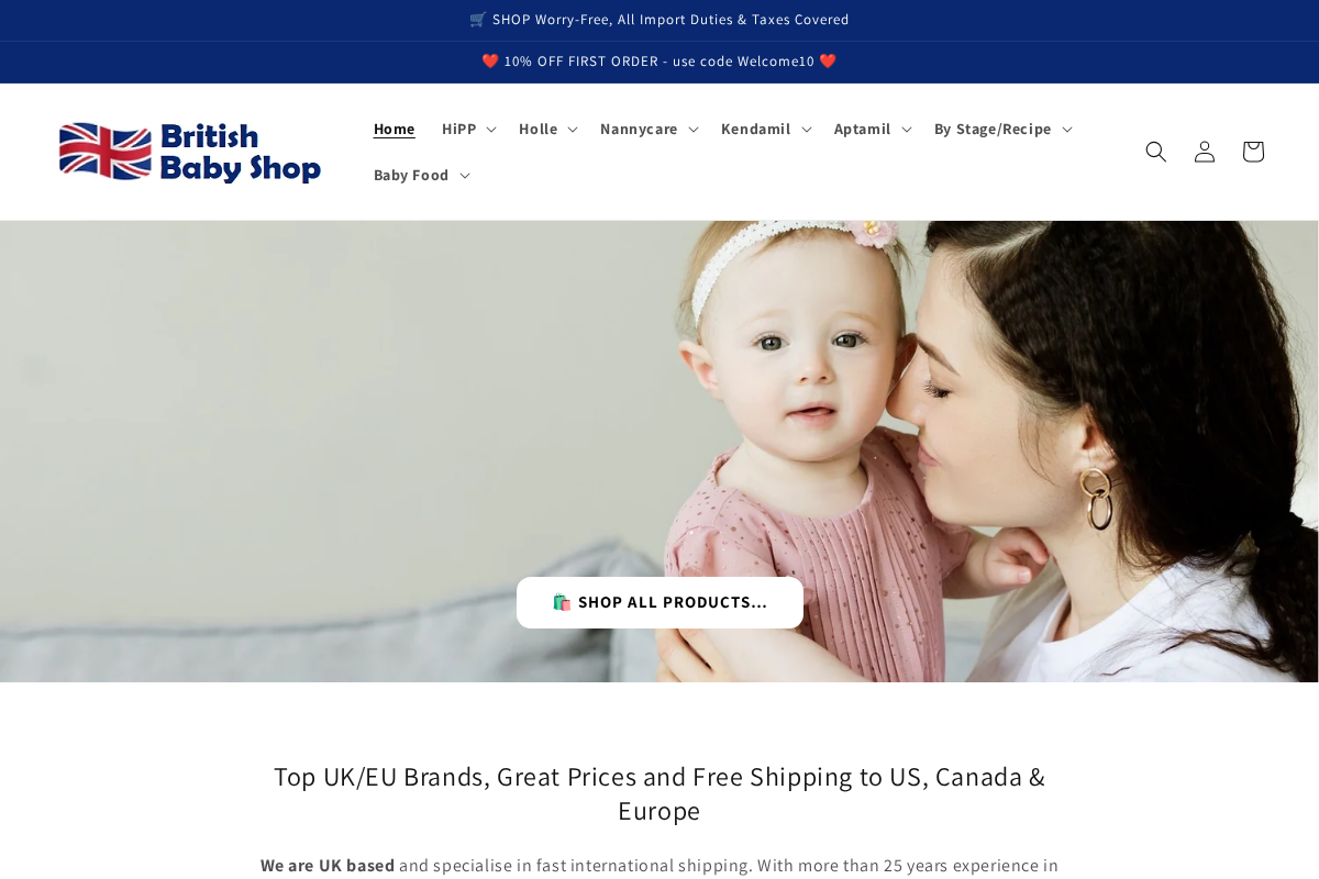 BritishBabyShop homepage screenshot