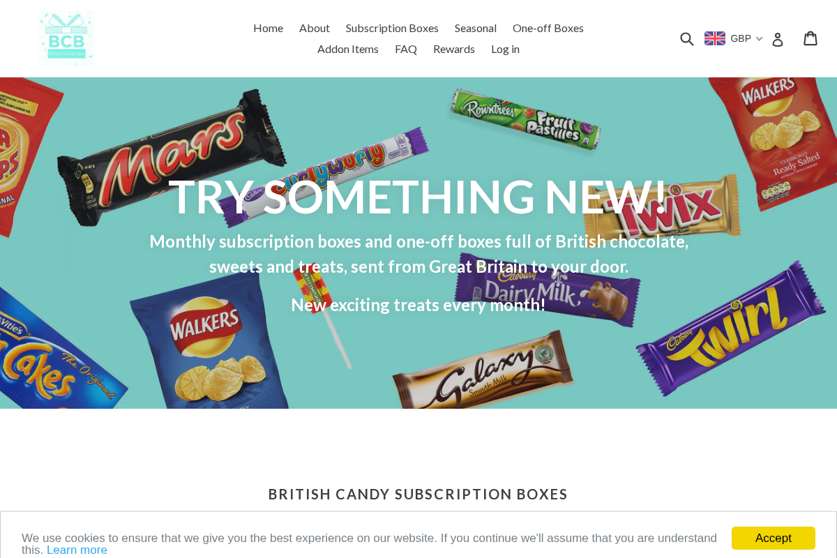 Britishcandybox homepage screenshot