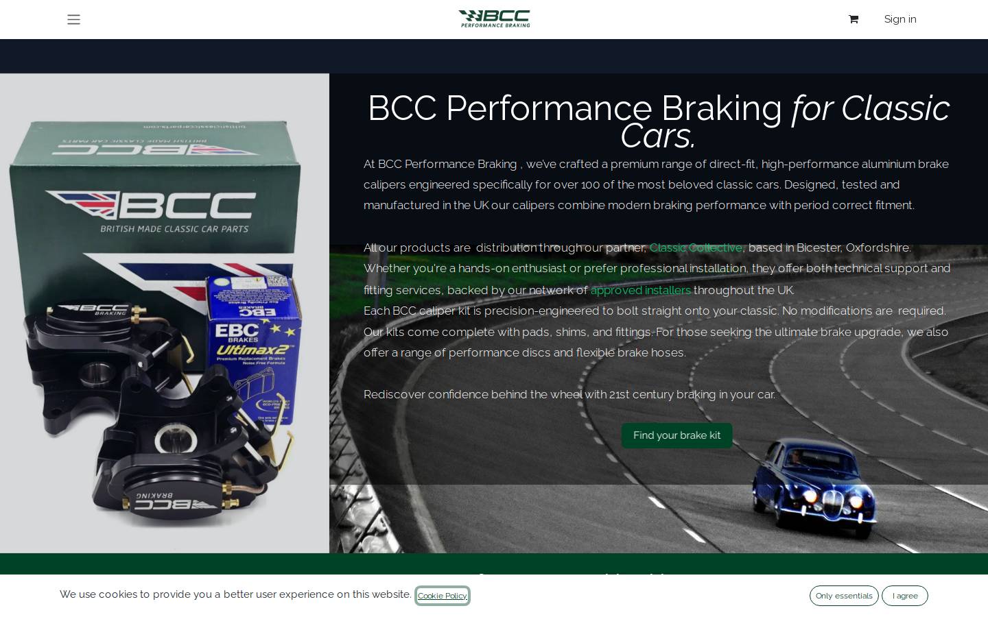 britishclassiccarparts.com homepage screenshot