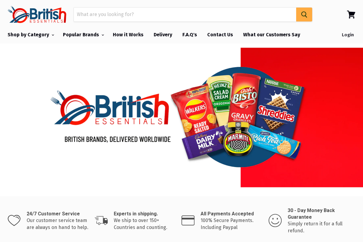 British Essentials homepage screenshot