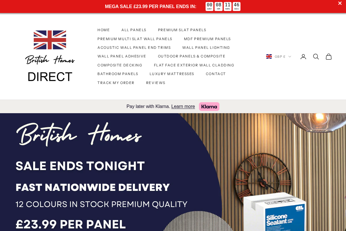 Britishhomesdirect homepage screenshot